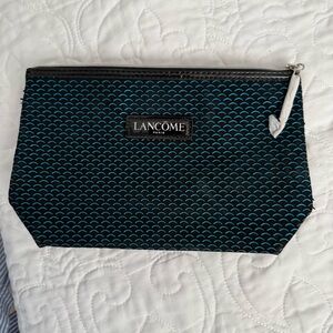 Lancôme Signature Black with‎ Blue Cosmetic Makeup Tavel Clutch Bag New